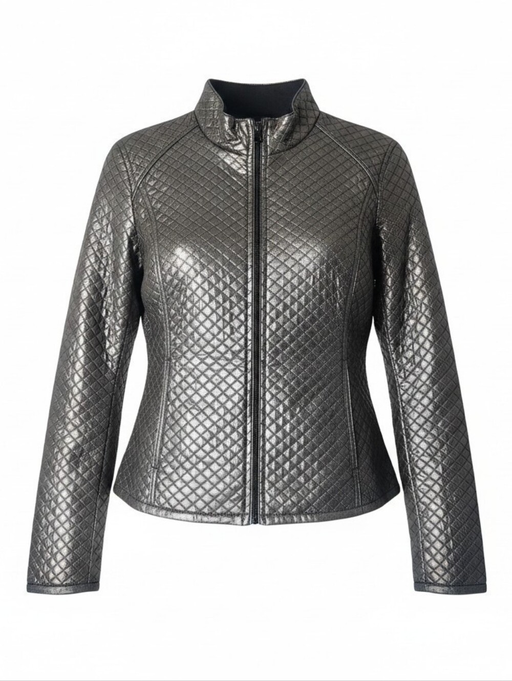 Tail Metallic Quilted Utility Jacket in Silver